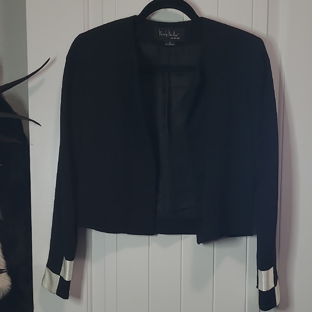 Nicole Miller Checkered Cuff Blazer
